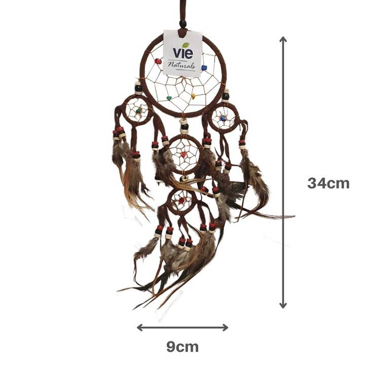VIE - Wholesale Dream Catcher - Dream Catcher with Beads, 9cm Ring with 4 Smaller Rings
