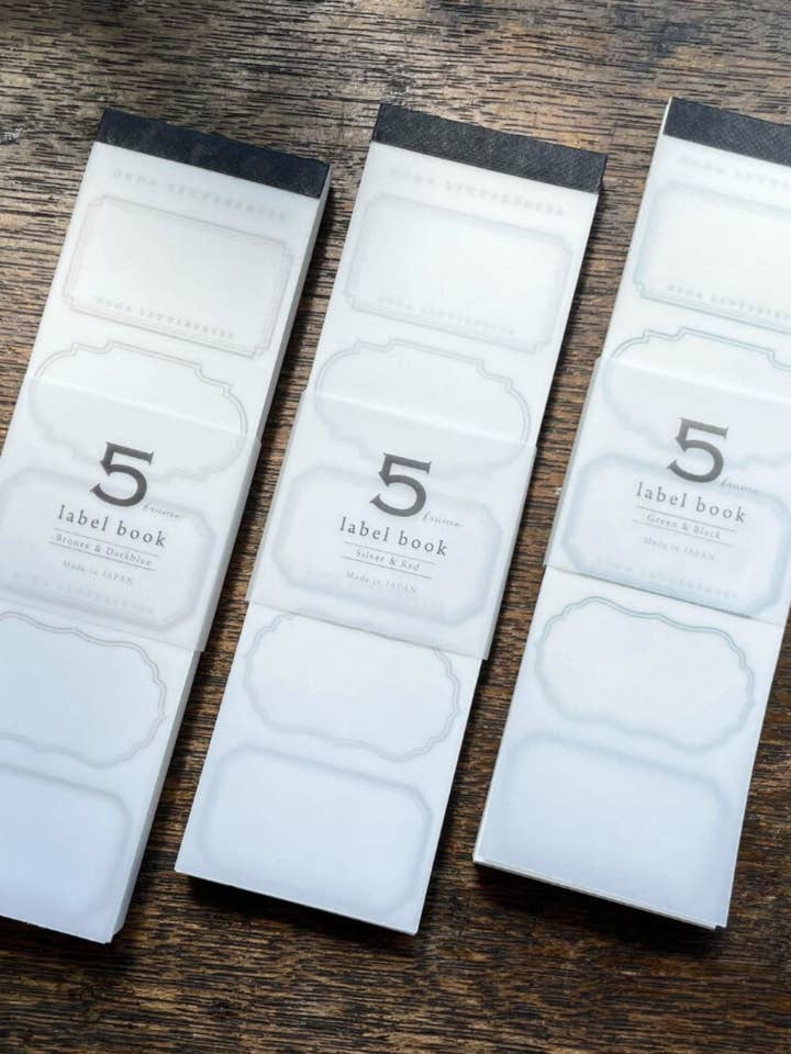 LETTERPRESS 5-Frame Label Book for wholesale by 「FUNJI」In Japan
