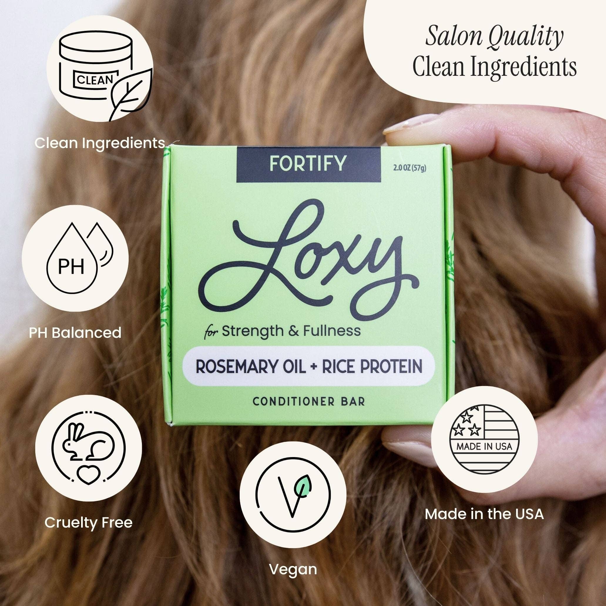 Loxy - Wholesale Hair Conditioner - Fortify: Volumizing & Strengthening Conditioner Bar with Rosemary Oil & Rice Protein3