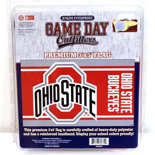 Ohio State Buckeyes Flag 3 X 5 Stripe for wholesale by Jenkins Enterprises
