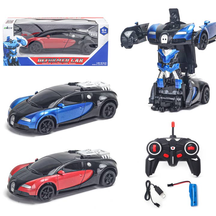 MukikiM Toys & Games - Wholesale Toy Car/Truck - Kids - Auto Moto 2- Transforming RC Car and Robot with Fog Blaster