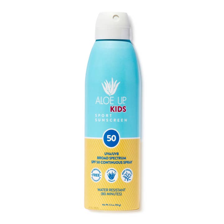 Kids SPF 50 Sunscreen Continuous Spray  for wholesale by Aloe Up Sun & Skincare
