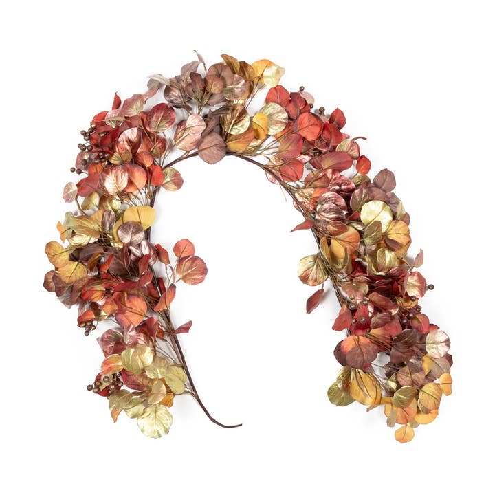 Ombre Leaf Garland - Brown And Gold - 50 Inch for wholesale by Mills Floral Company