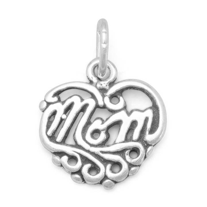 Mom Heart Charm for wholesale by Silver Stars Collection