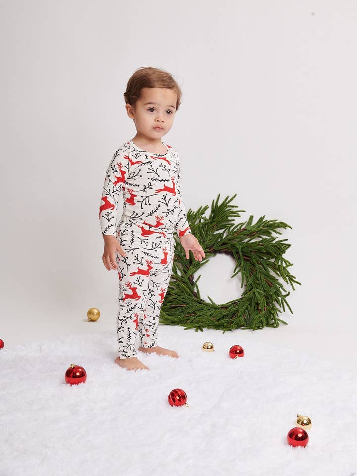 Reindeer Reign Classic Pajama Set for wholesale by Elebaby