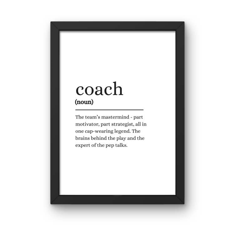 Ice Hockey "Coach" Typography, Dictionary Definition Print A4 for wholesale by Lunabuloona