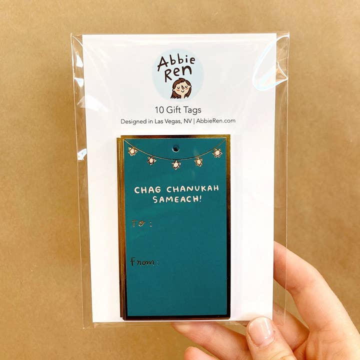 Chag Chanoeka Sameach cadeaulabels - Happy Chanoeka - Set van 10 voor wholesale door Abbie Ren Illustration
