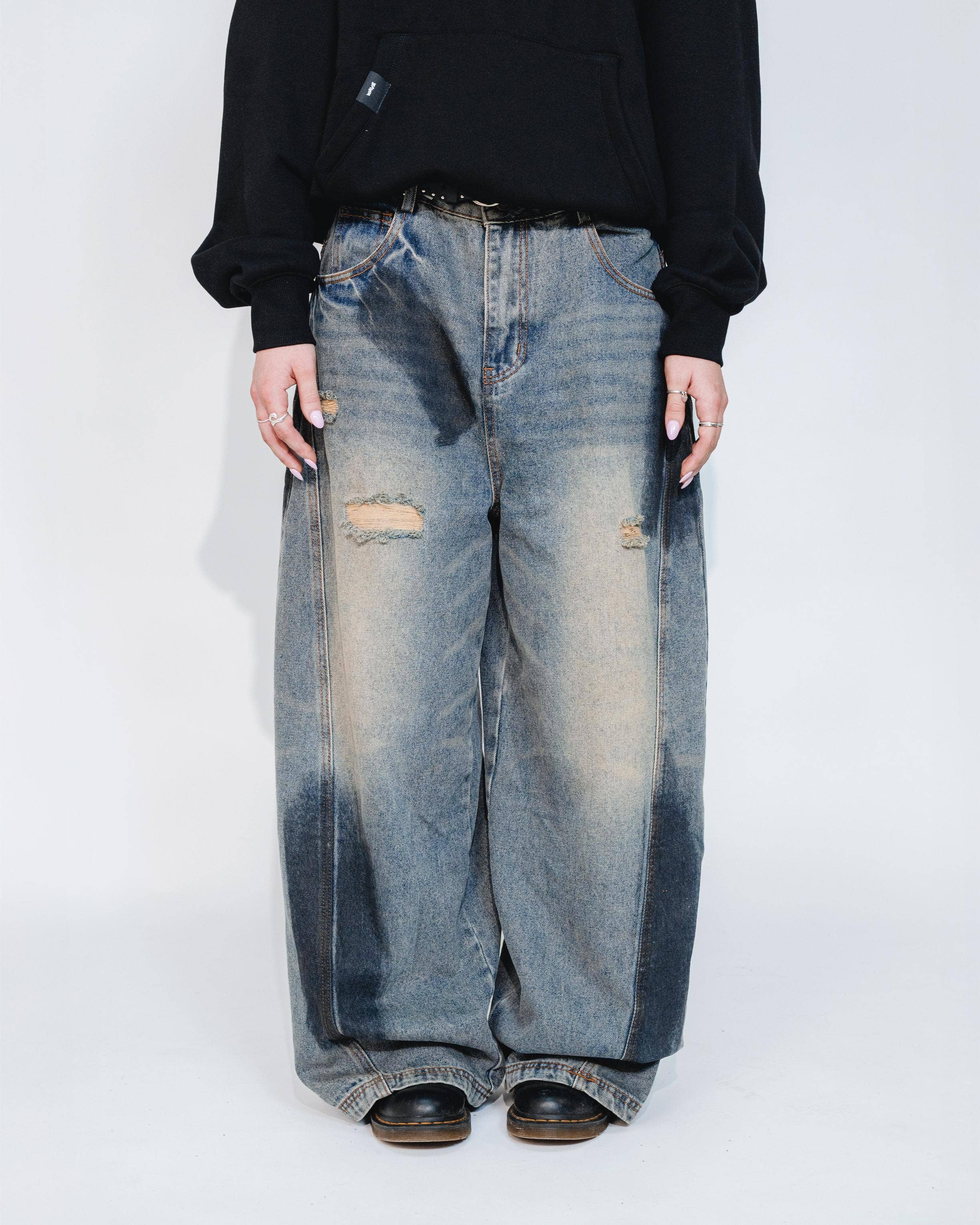 THE WAVE UNIVERSE CLOTHING - Vente Jean – homme - Jean ample Dirty Baggy3