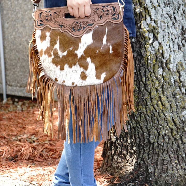 Rodeo - Wholesale Crossbody bag – Women's - Cowhide leather bag with fringe H84