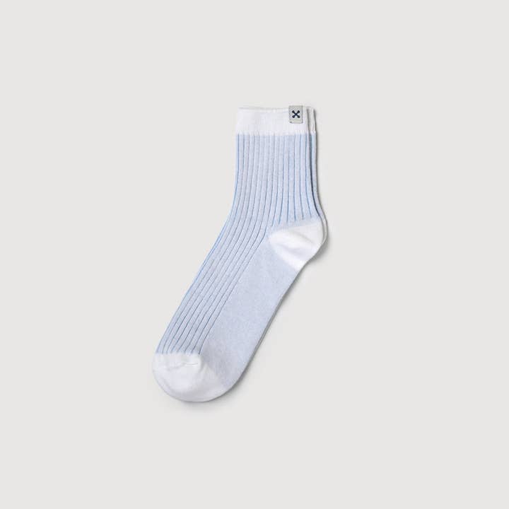 Everywear Förfinade Ankelsockor | VIT x BLÅ för wholesale av sheec socks