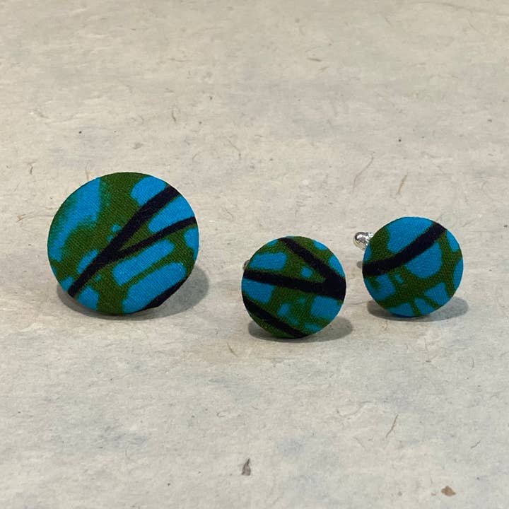 Manchetknoop & Reversspeld - Varon Ankara Wax Print Stof voor wholesale door A New Day, A New Dawn NYC, LLC.