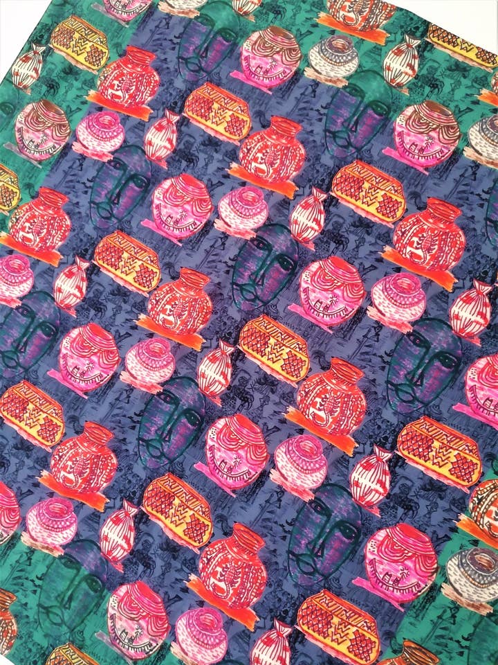 BEAUTIFUL NOSTALGIA CREPE DE CHINE SCARF for wholesale by ASKA London