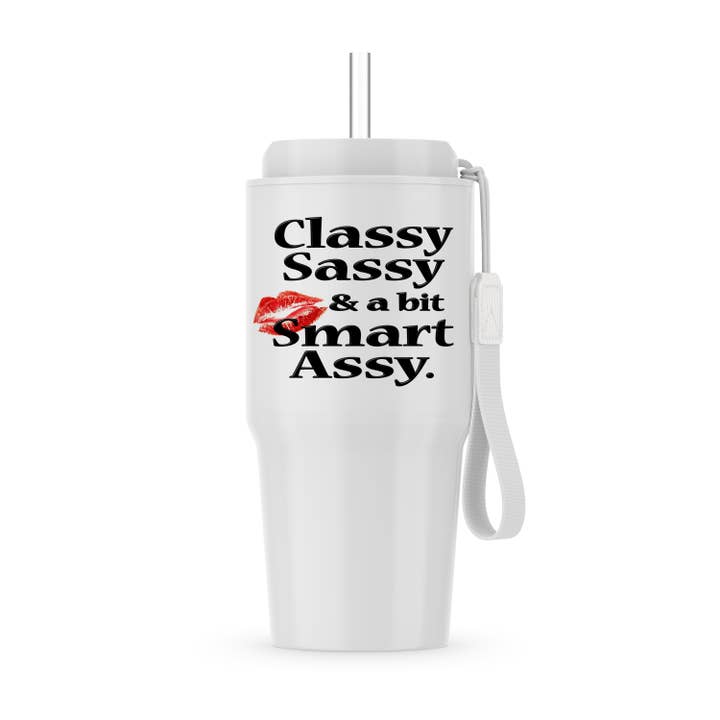 3dRose - Wholesale Insulated Mug/Tumbler - 3dRose, Classy sassy and a bit smart assy, Tumbler