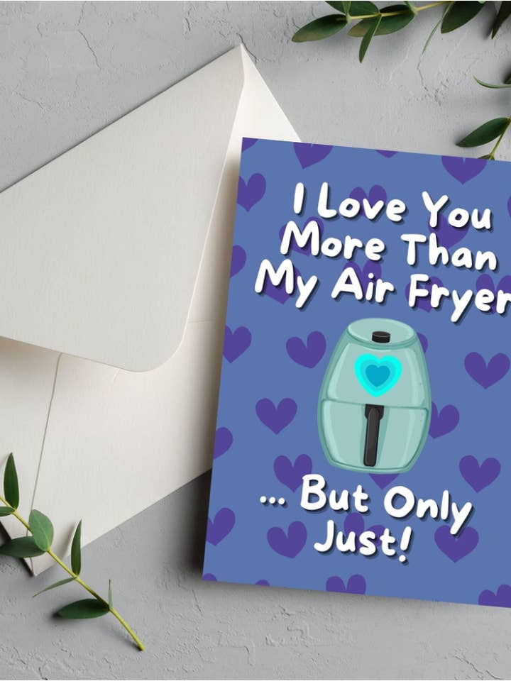 Funny Air Fryer Pun Valentine's Day Anniversary Card for wholesale by Printicole