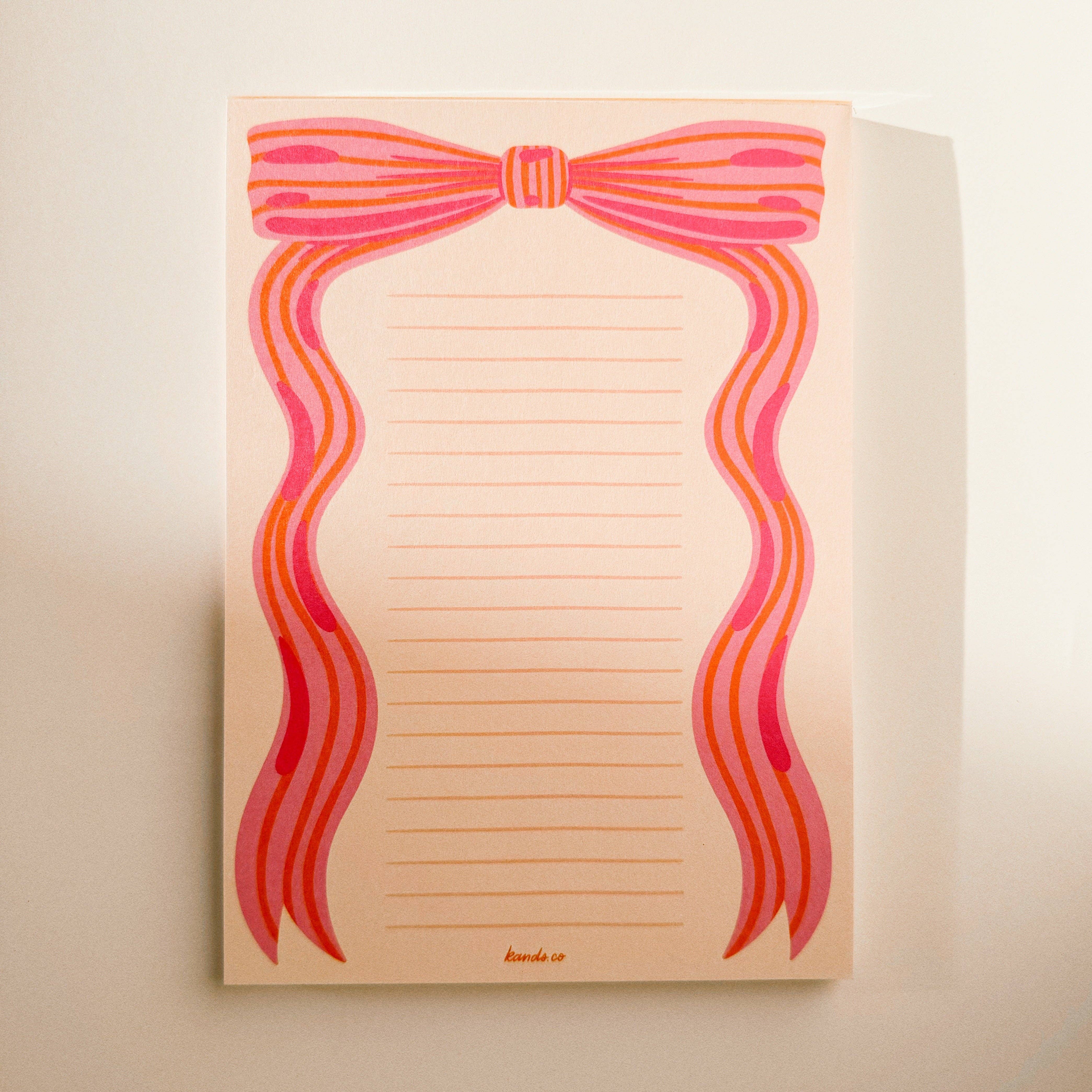 KANDS.CO - Vente Blocs-notes - Bloc-notes rose Little Bow1