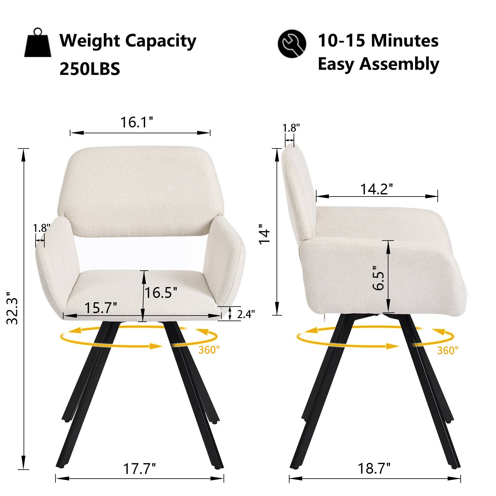 39F Inc. - Wholesale Patio Set - 5-Piece Dining Set 59” Table with Swivel Chair ForRestaurant6