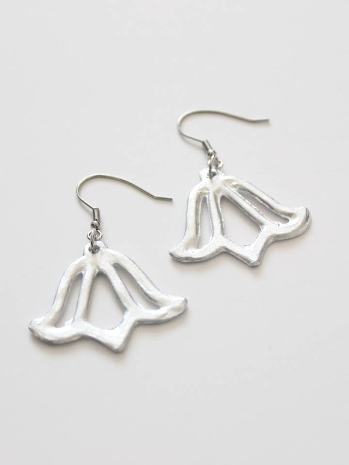 Recycled Bombshell Lotus Earrings - Upcycled Jewelry for wholesale by A Million Elephants