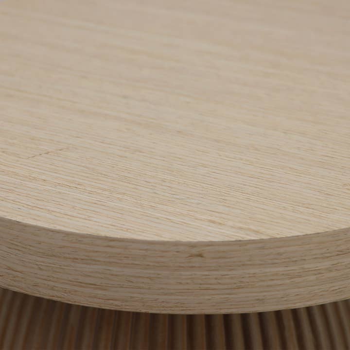 Paris Loft Inc - Wholesale Side Table - Farmhouse Wood Round End Table with Rotund Base4