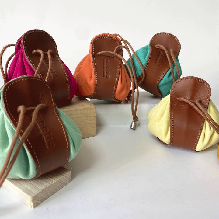 VALTICO - Wholesale Coin Purse - Women's - Leather satchel purse with drawstring closure.