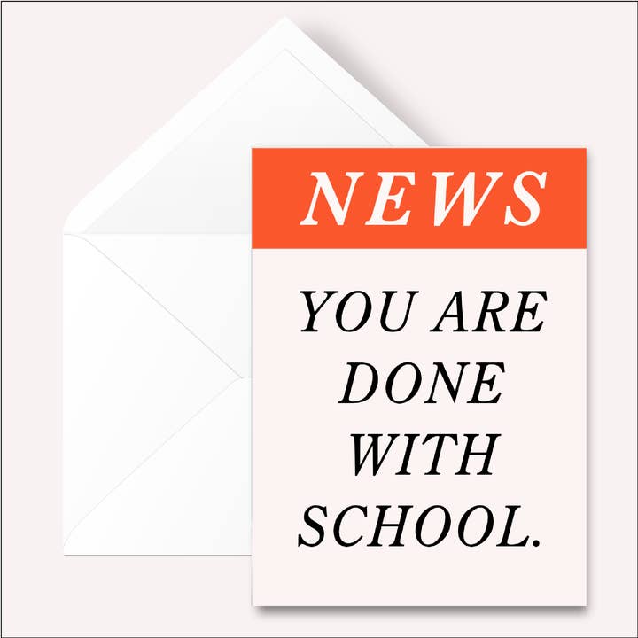 Done with School Card for wholesale by Llinella