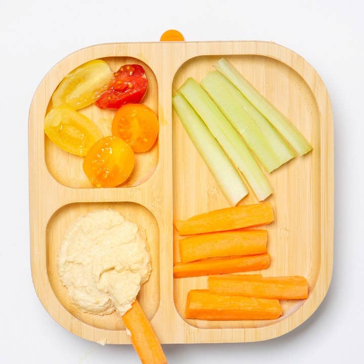 Rinkit Ltd - Wholesale Dinner Plate - Kids & Baby - Tiny Dining Kids Bamboo Plate with Suction Cup Yellow0