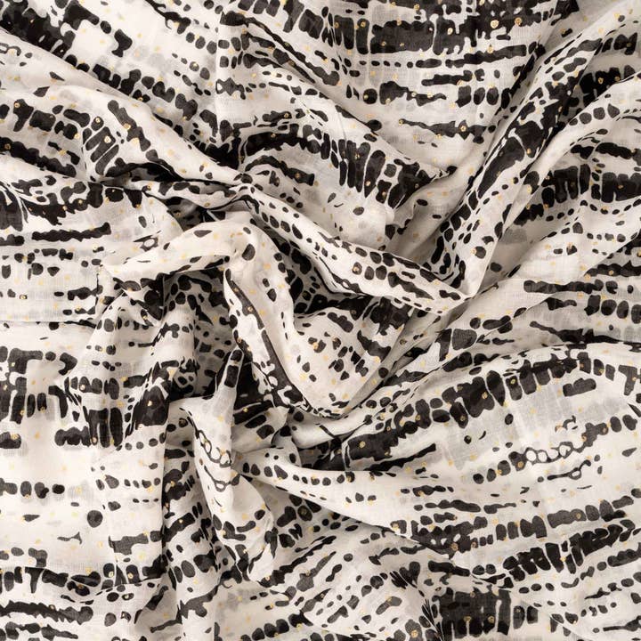 Sarta Accessories – wholesale Scarf – Women's – Soraya Lightweight Cotton Scarf - Black/White, Tie Dye3