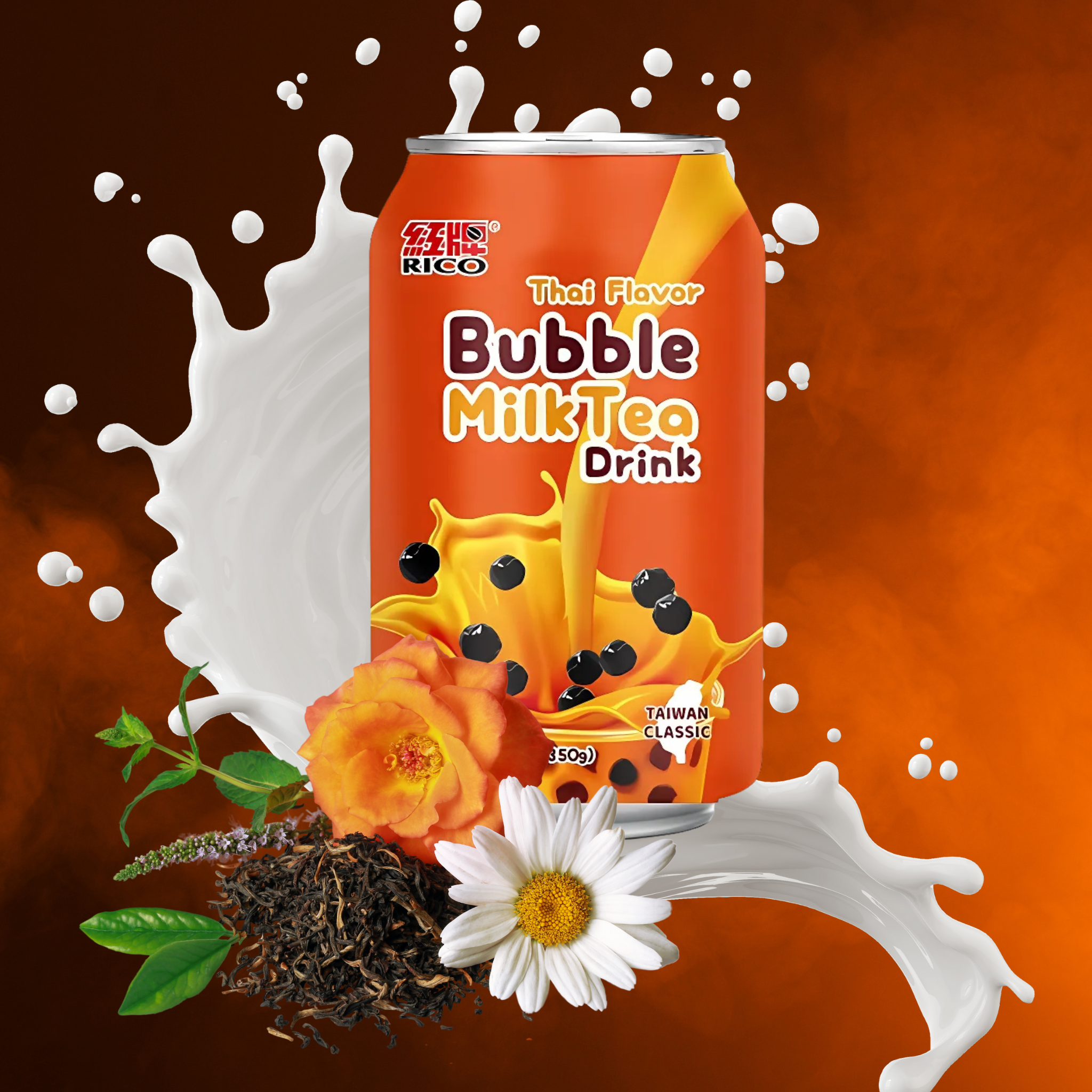 utoppa GmbH – wholesale Iced tea – Rico Bubble Milk Tea Drink Thai 350 ml1