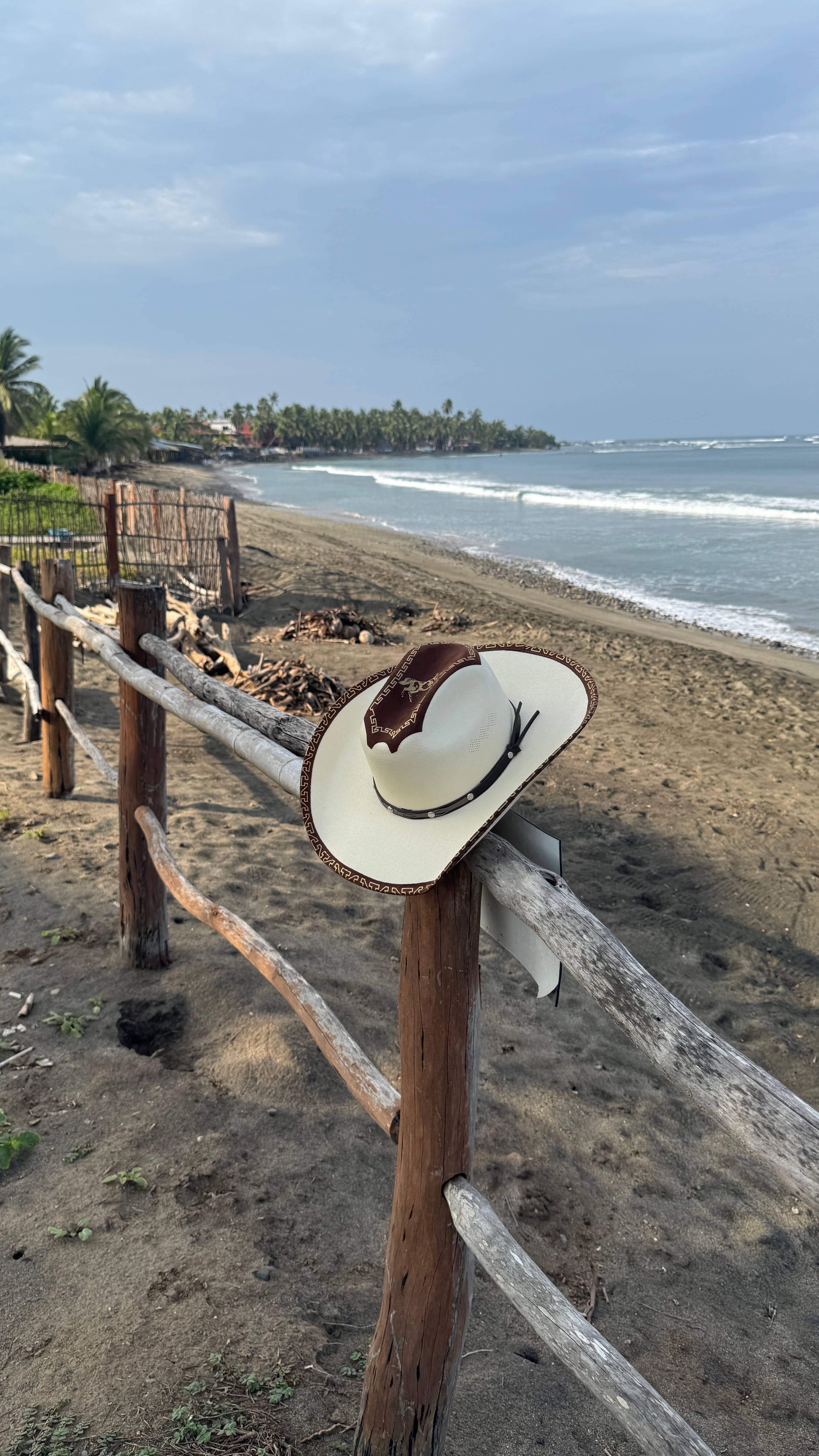 Baja Leather - Wholesale Cowboy Hat - Unisex - Canvas Rancher Hat | Cowboy Hat- White with Suede Trim3