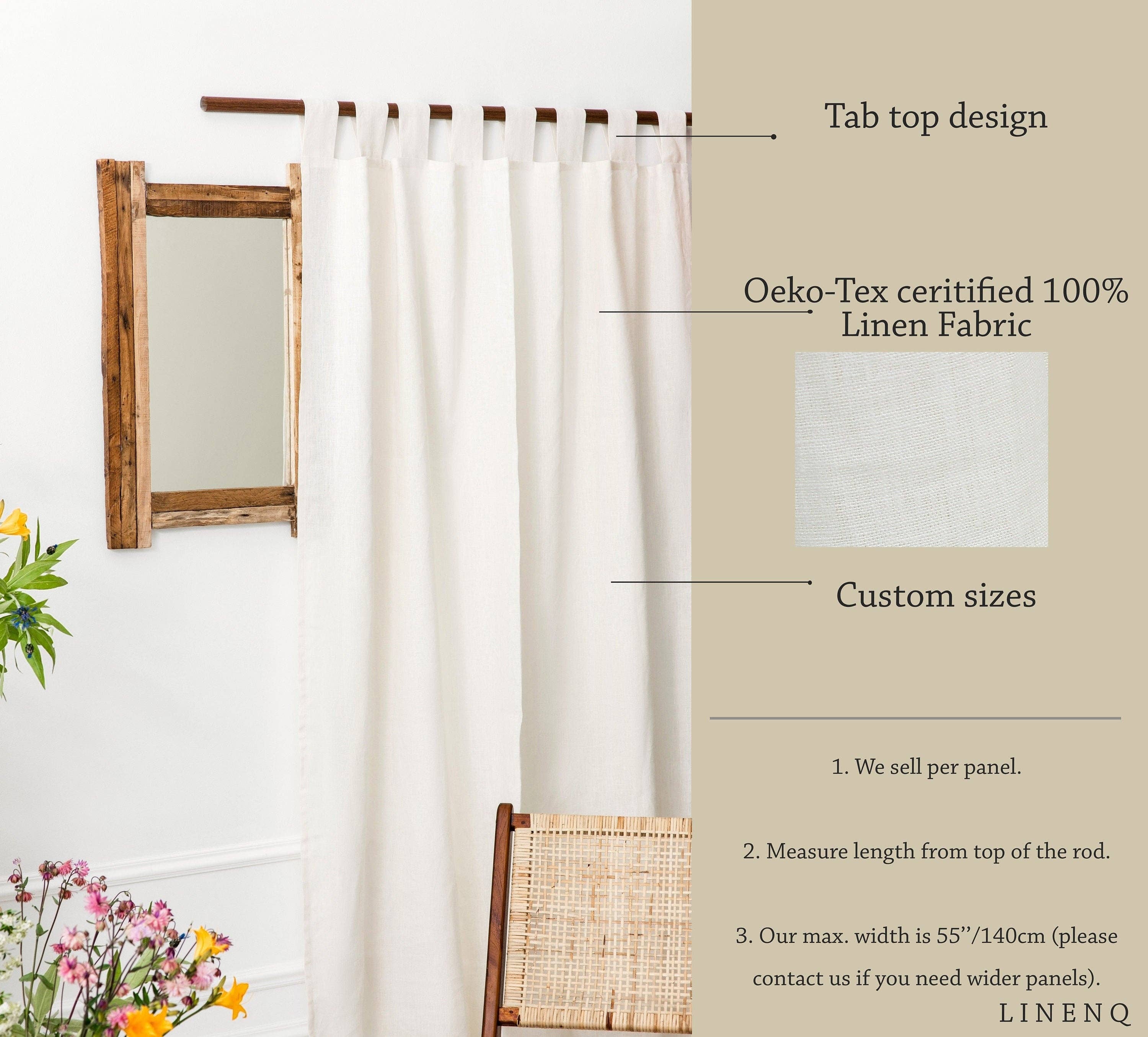 LinenQ – wholesale Curtain – Tab top linen curtains with Blackout lining5