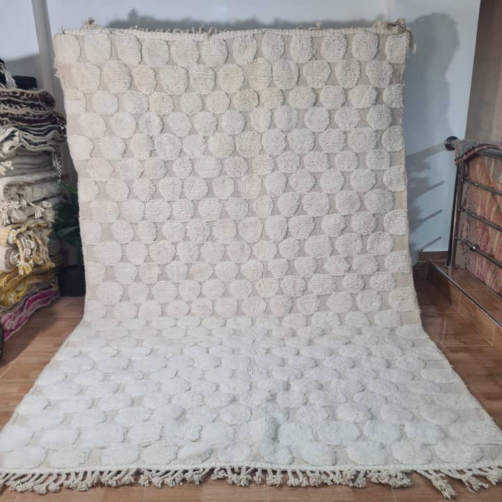 Authentic Hand-Knotted Beni Ourain Wool Rug 150× 250 cm 260 for wholesale by Maroccarpets Poufs and pillows wholesale +31648976894