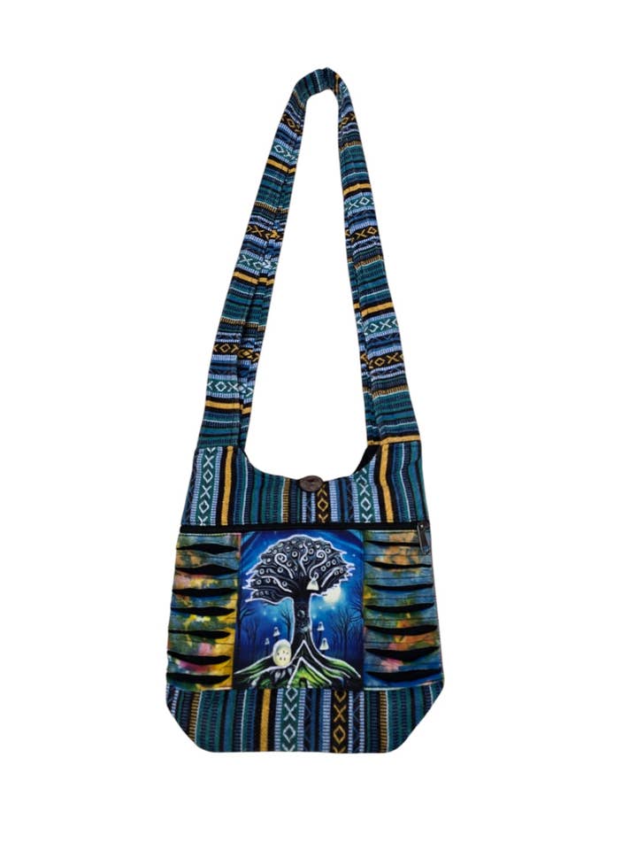 Mini sac en coton multicolore à découpe rasoir Arbre de Vie KFC2870 pour la vente par Rising International Inc