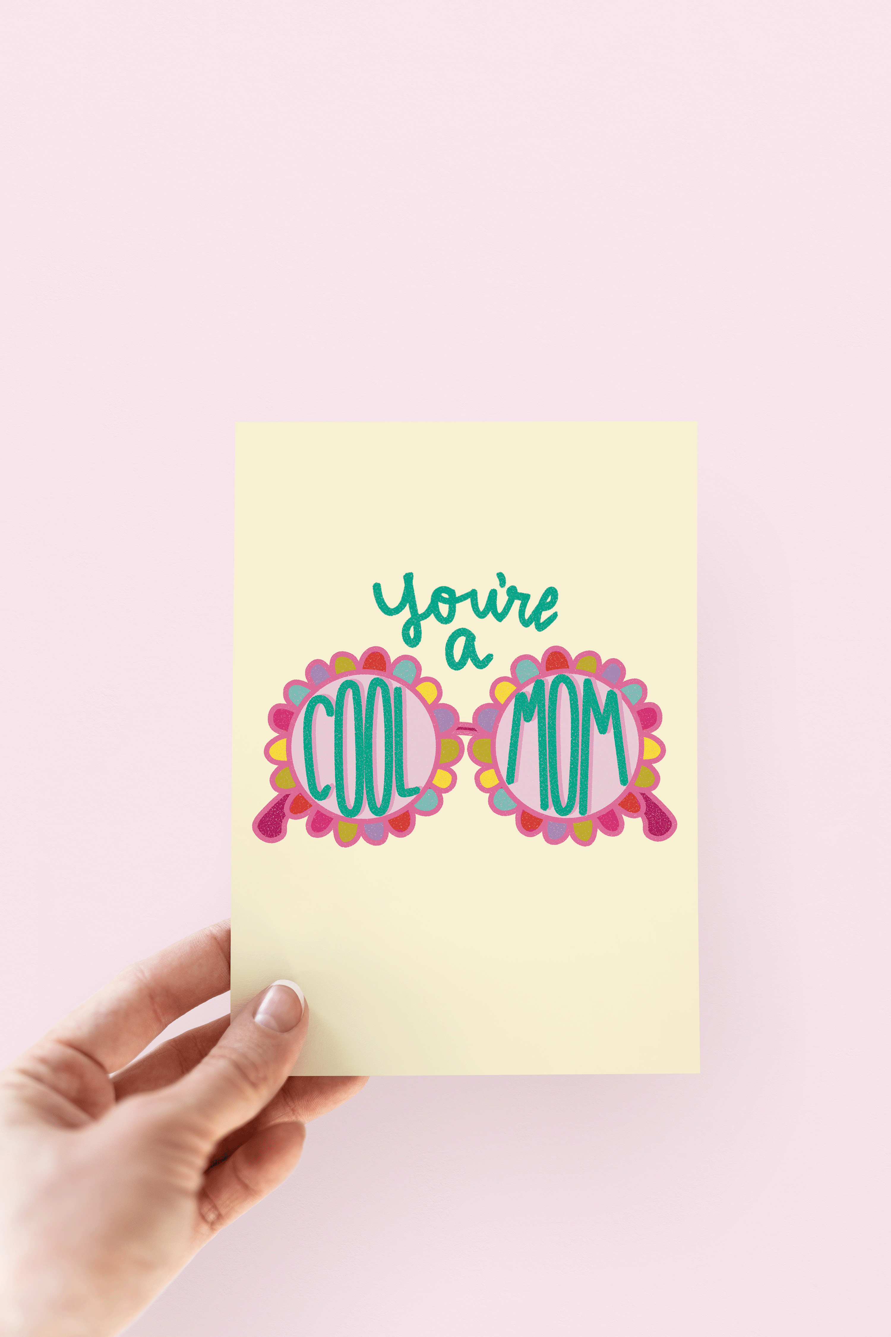 The Shelley Society - Wholesale Mother's Day Card - A Cool Mom Flower Sunglasses Mother's Day Greeting Card1