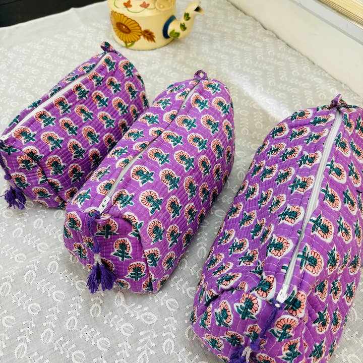 Meghcraft - Venta al por mayor Bolsa para maquillaje - Bolsas de cosméticos acolchadas de algodón, bolsa de regalo, bolsa de tocador, 3 unidades7