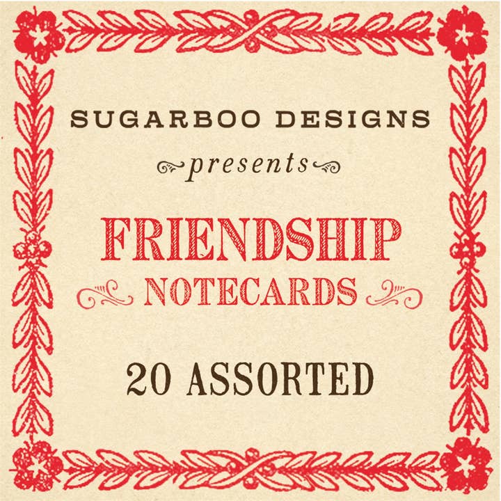 Friendship Notecards - Assorted Set of 20 for wholesale by Sugarboo & Co