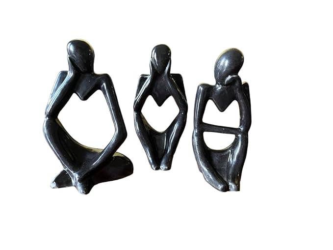 Vibhsa - Wholesale Decorative Figurine - Home Decor showpiece Set of 3 Modern Art Thinker showpieces