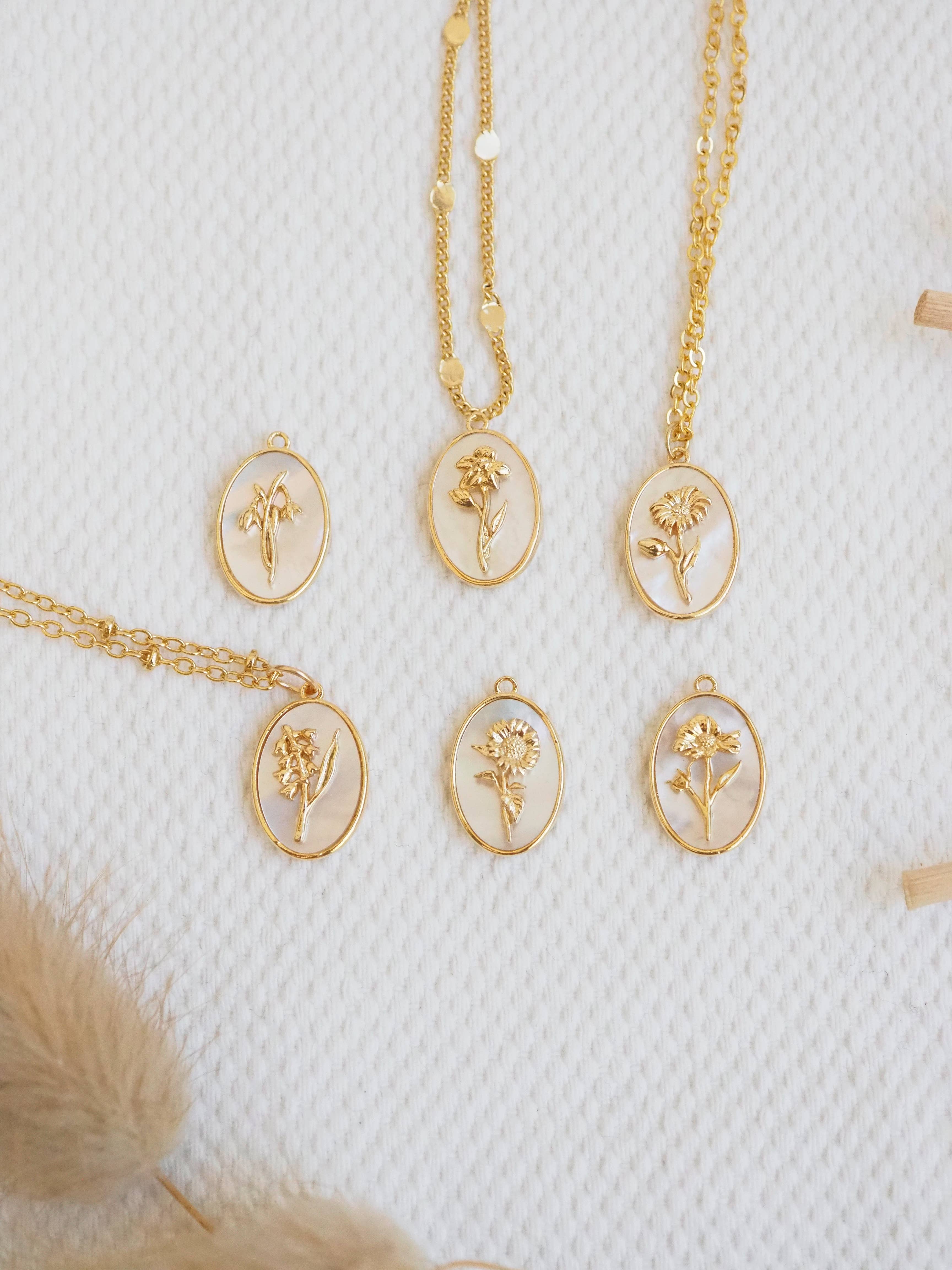 Ann & für mich - Venta al por mayor Collares con colgantes/abalorios - Collar flores de nacimiento Aster septiembre0