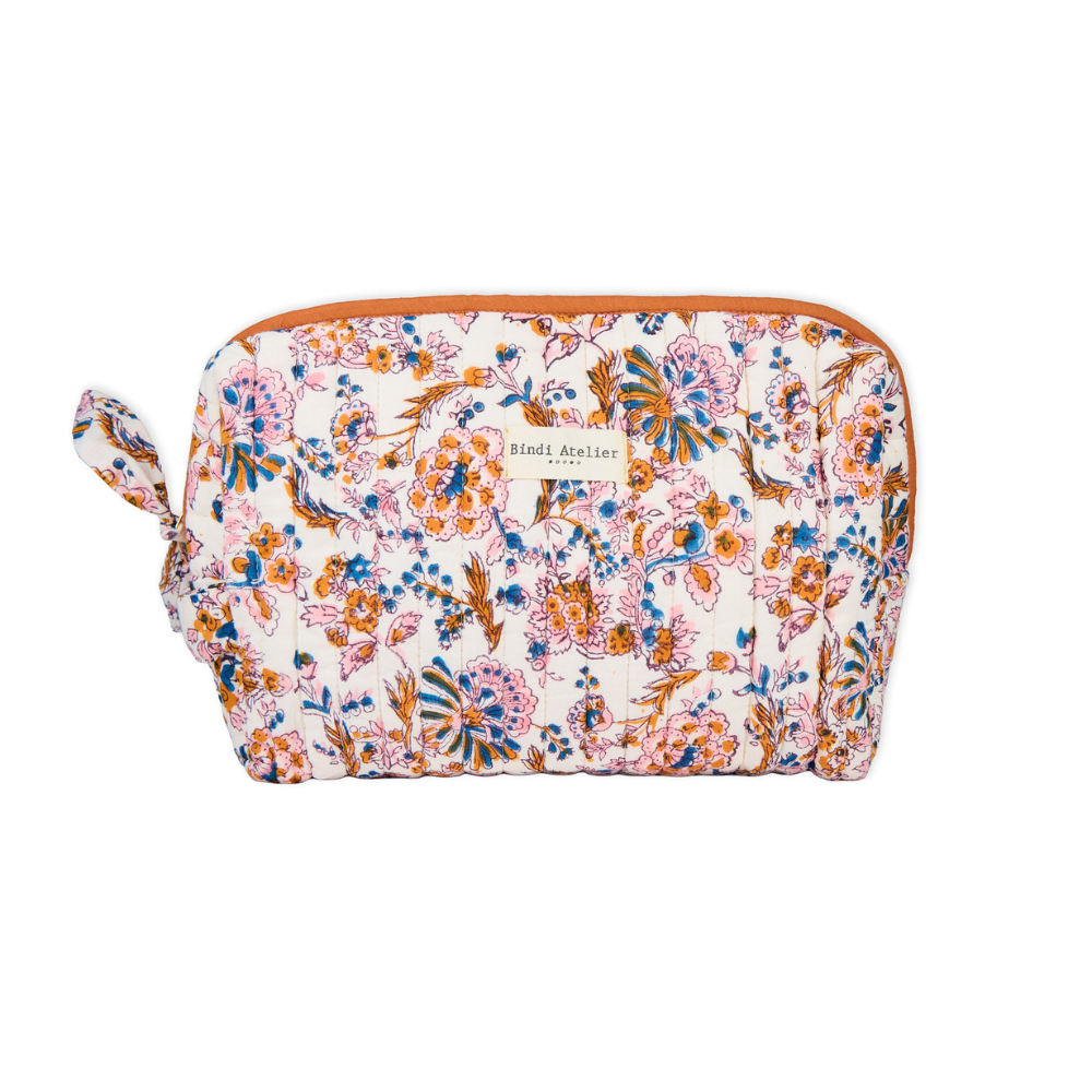 Bindi Atelier - Wholesale Toiletry Bag - Women's - block-printed cotton toiletry bag - Kiala0