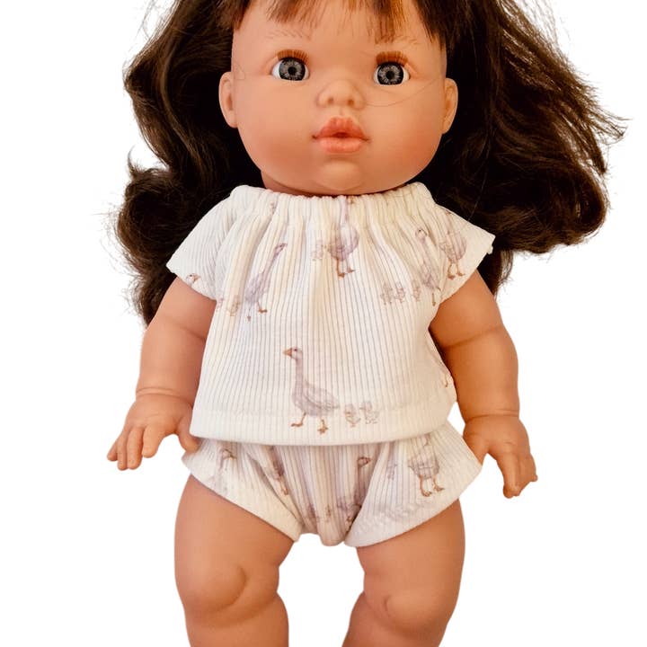 NINO 2-piece girl’s t-shirt goose + goose panties for wholesale by Maman Poule et Papa Coq