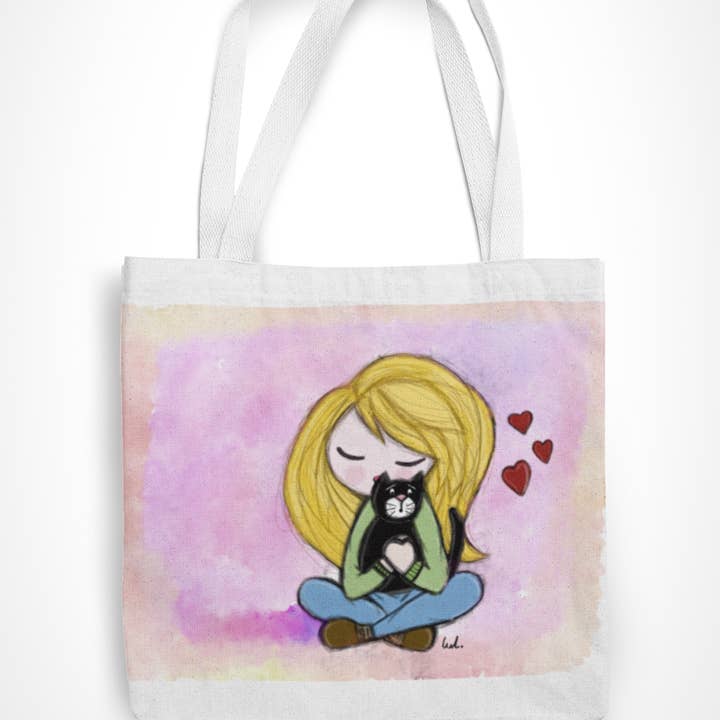 Roze katoenen tas voor kattenmeisjes - Tassen en zakjes - voor wholesale door Luldesign