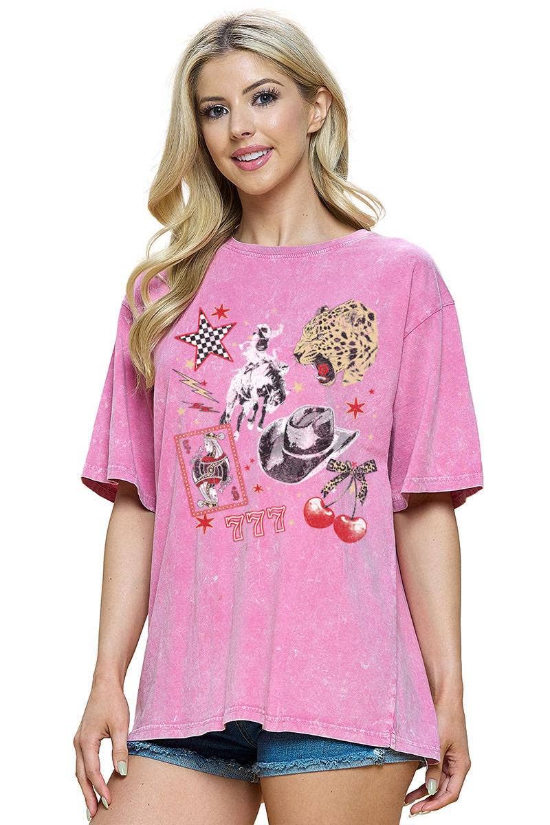 Zutter - Wholesale Screen Printed T-Shirt - Women's - Retro Western Collage Vintage Graphic Boyfriend Tee2