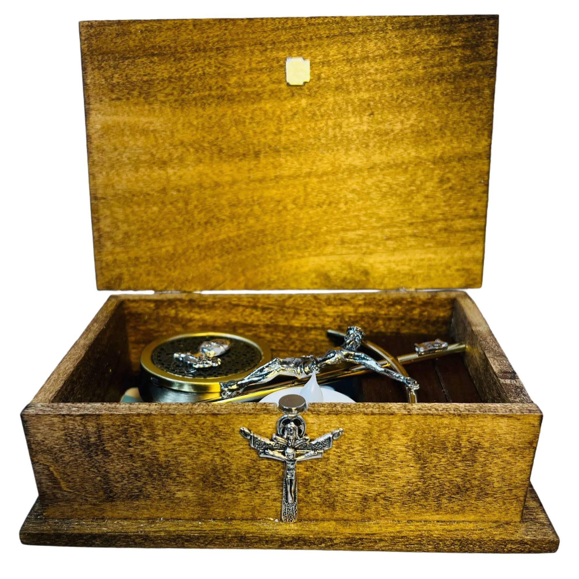 Oremus Mercy – Caixa decorativa por atacado – Altar Portátil para Doentes e Confinados em Casa c/ Virgem de Guadalupe2