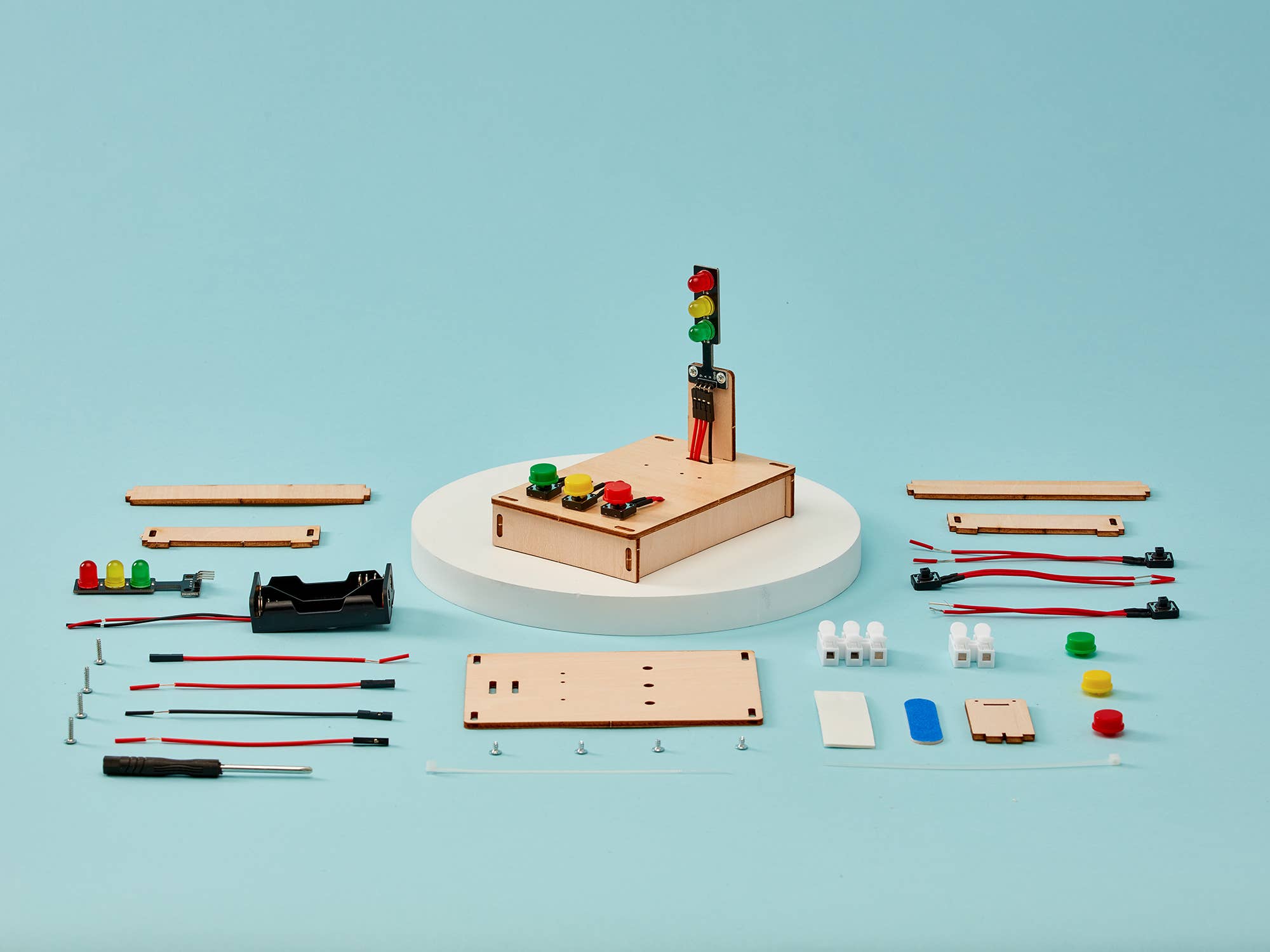 Kitsville - Venta al por mayor Kit de manualidades - Niños - Kit de bricolaje para semáforos: juguete educativo STEM, kit de manualidades