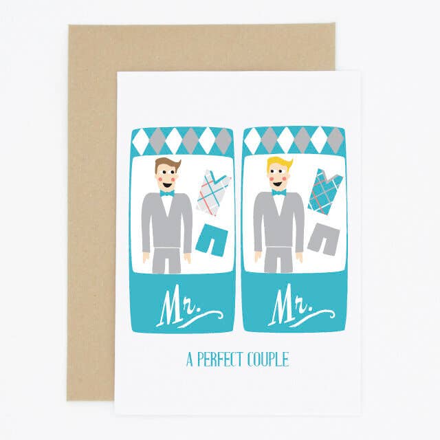 Poppen trouwkaart, hetzelfde geslacht, man/man voor wholesale door Madame Annie et Fils