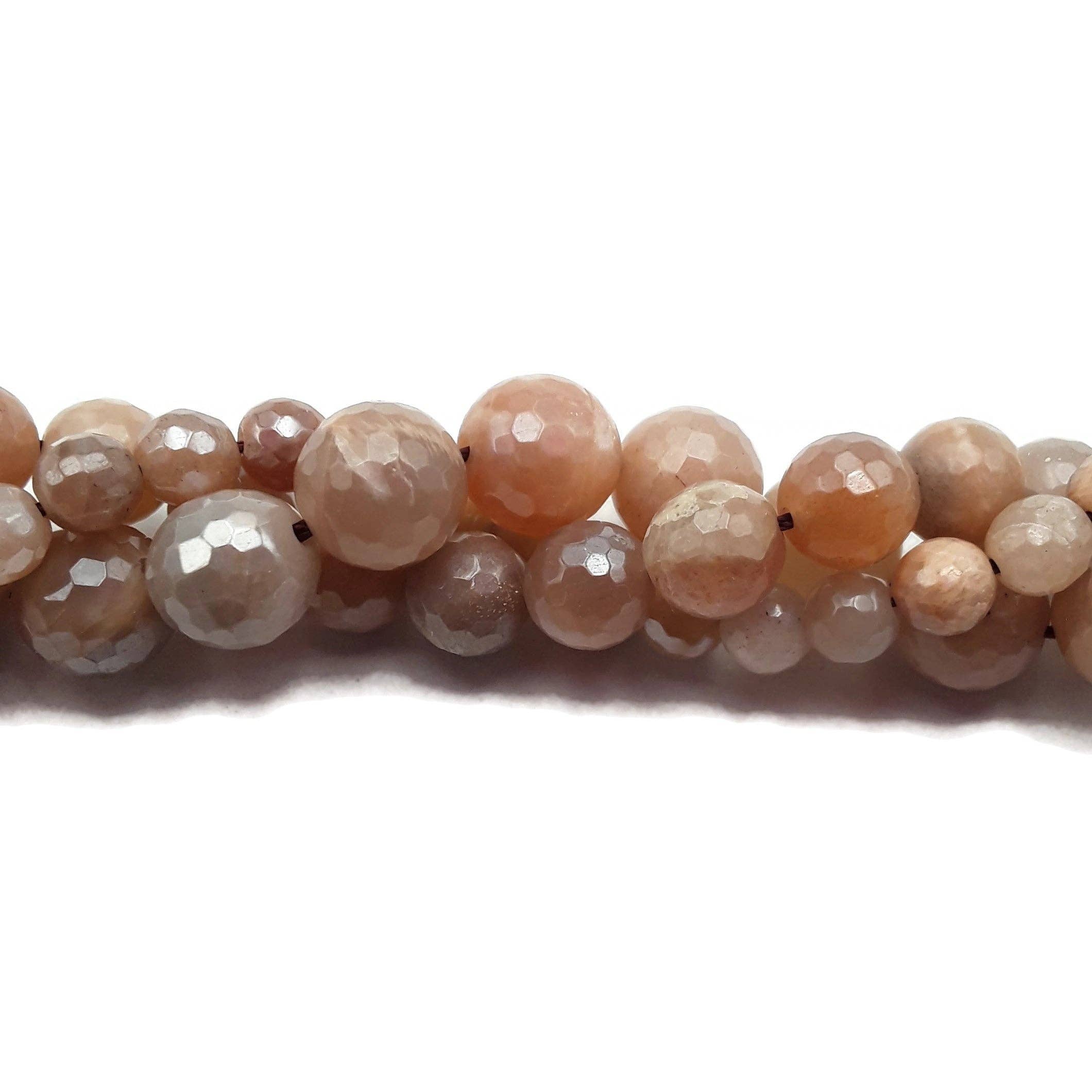 CRCBEADS - Wholesale Beads - Coated Peach Moonstone faceted Round Beads 6mm 8mm 10mm2