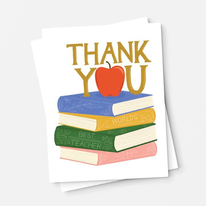 Thank you, World's Best Teacher, Teacher Appreciation Card for wholesale by Pen & Paint