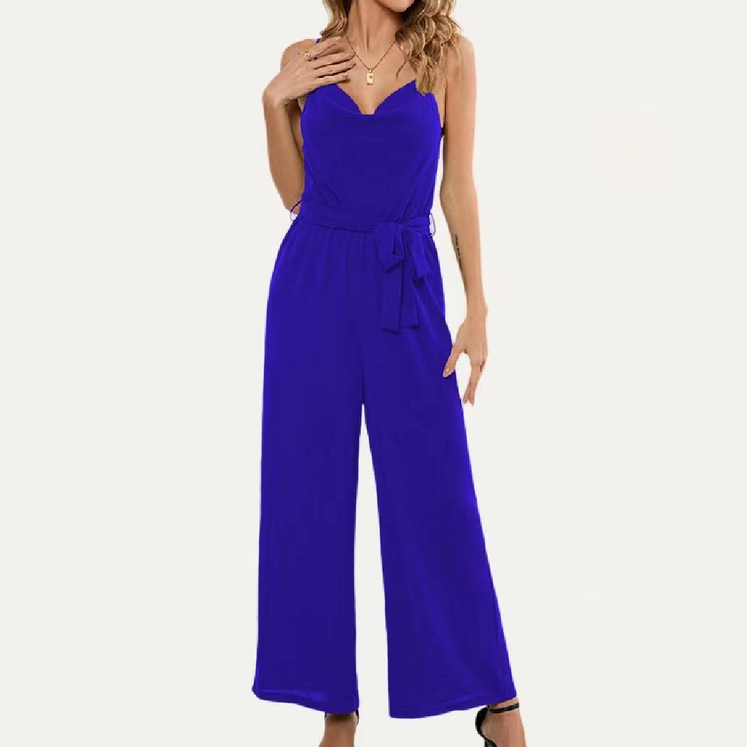 The Moment Collection - Vente Combinaison – femme - Combishort uni à encolure drapée et bretelles Lady Grace3