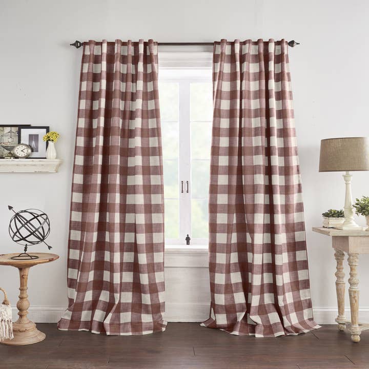 Elrene Home Fashions - Wholesale Curtain - Grainger Buffalo Check Blackout Window Curtain