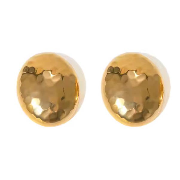 LOUIZ Grote ronde oorbellen gehamerd voor wholesale door LOUIZ