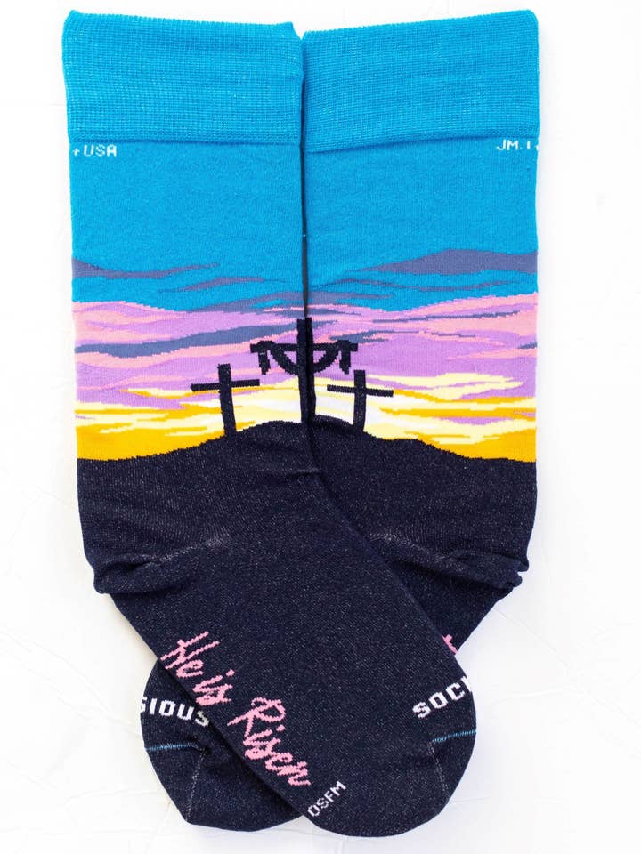 Easter Sunrise Adult XL Socks for wholesale by Sock Religious