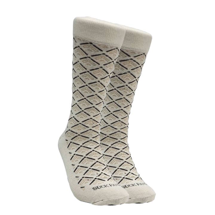 Beige klassisk diamantmønster fra Sock Panda (Adult Large) for engroshandel hos Sock Panda